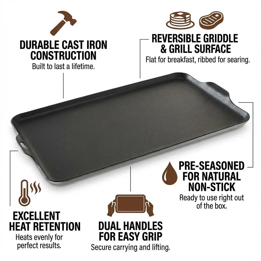 Food-Grade Non-Stick Ceramic Baking Pan, Multi-Purpose Oven Tray for Steak, Tacos, Toast & Meats, Dishwasher Safe for Family Summer Gatherings